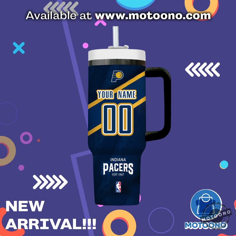 NBA Shirts, Tumbler 10 Indiana Pacers Nba Basketball Custom Name Stanley Cup Tumbler With Handle