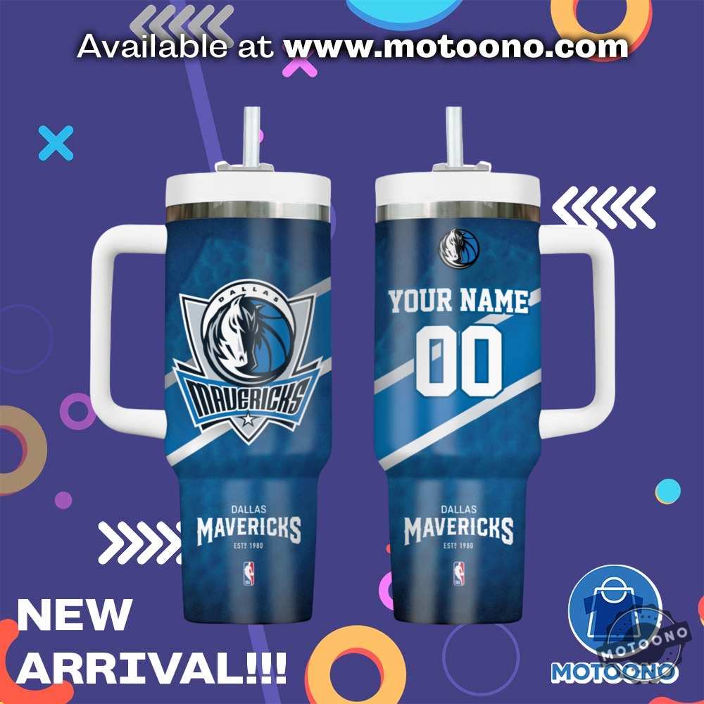 NBA Shirts, Tumbler 12 Dallas Mavericks Nba Basketball Custom Name Stanley Cup Tumbler With Handle