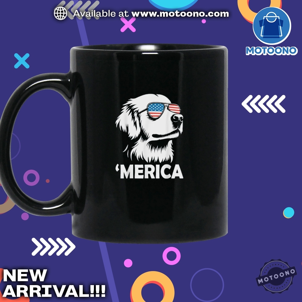 Trendy Shirt Today 11 4Th Of July Golden Retriever Merica Shirt